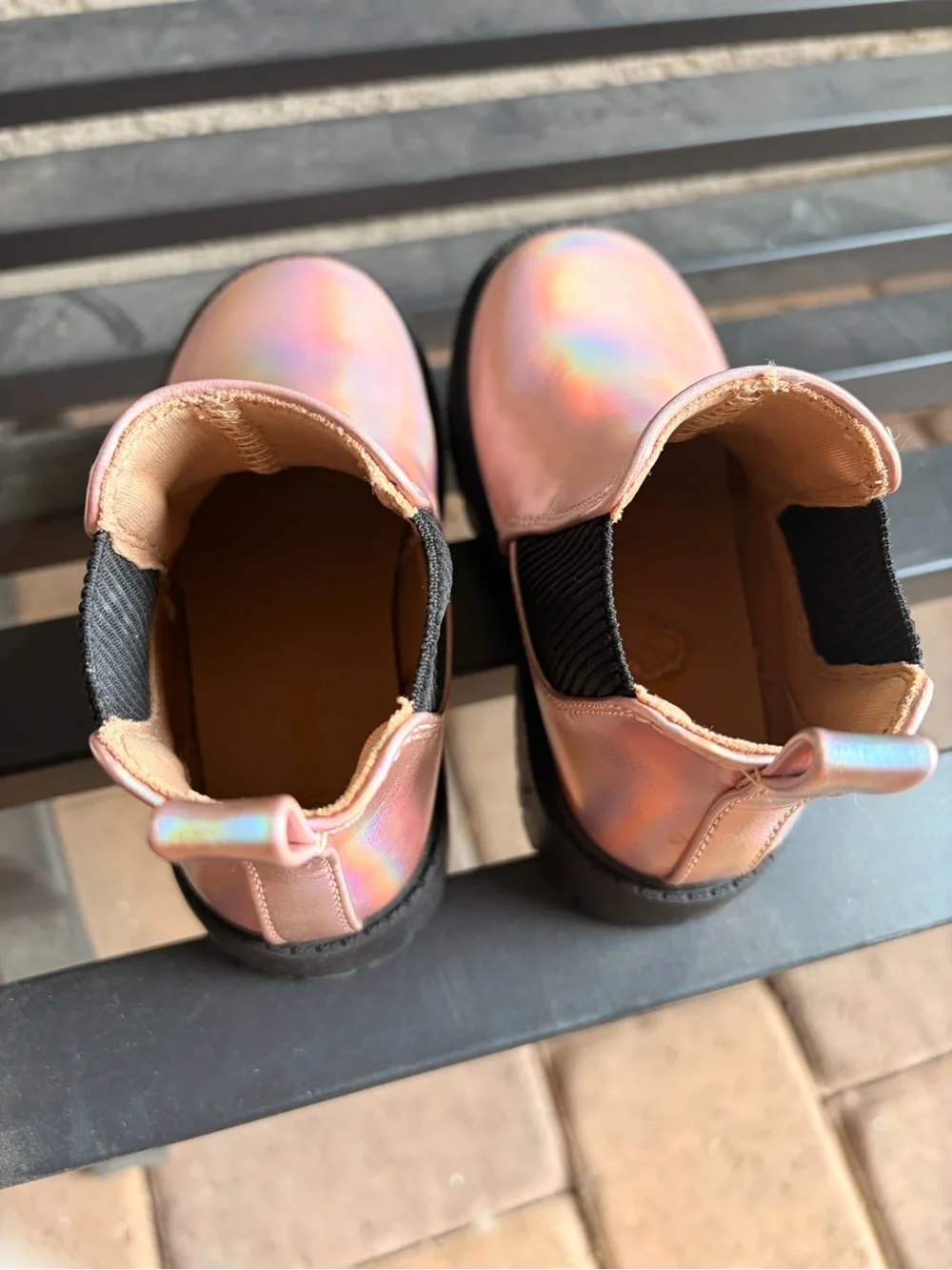 Old Navy Iridescent Pink Chelsea Boots for Toddler Girls